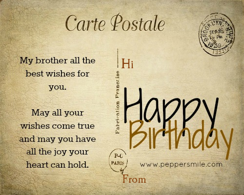 Happy Birthday Postcard For Brother