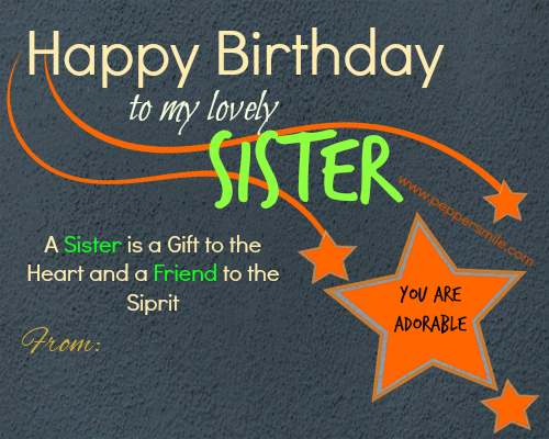 birthday message for sister